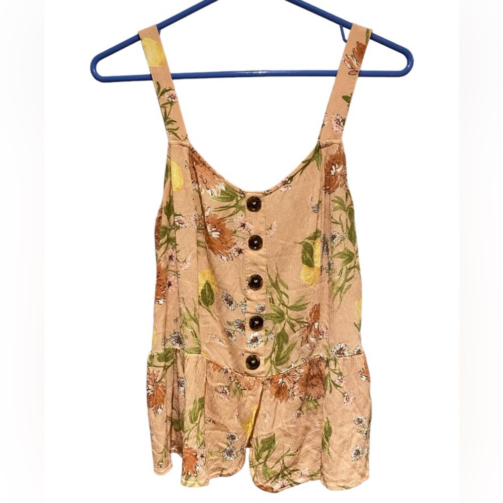 Lily White floral tank top with buttons.size medium